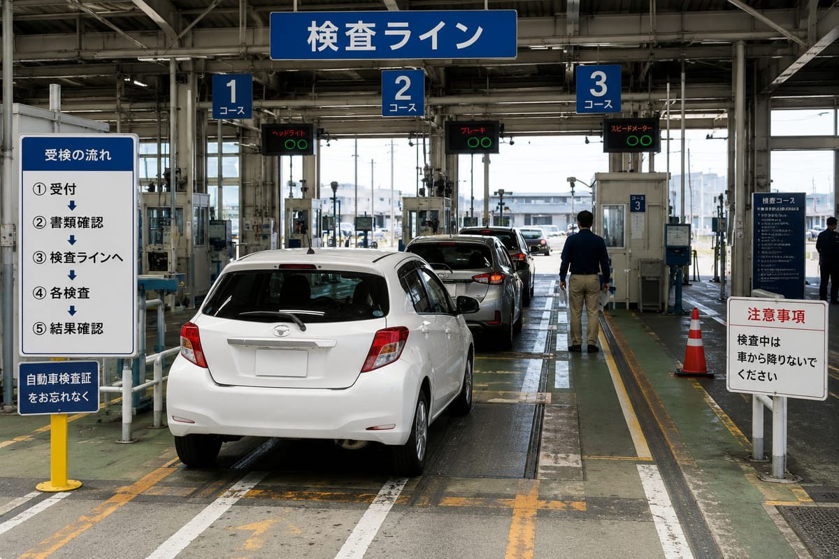 運輸支局の検査ライン(ユーザー車検の受検イメージ)
